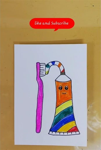 Easy Toothbrush and Toothpaste Drawing for Kids | Cute Toothpaste Drawing | Step by Step