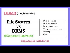 4. File System vs DBMS | Disadvantages of file system | Real life example | Explanation and notes