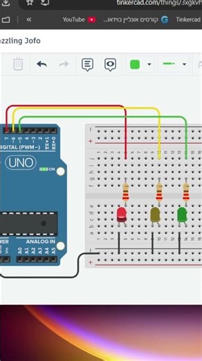 "בנינו רמזור בארדואינו 🚦 – בלי ציוד בכלל! תראו את זה 💡"