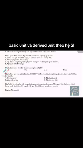 basic unit và derived unit theo hệ SI #nghiệnhoáhọc #SI | Nghiện Hóa học
