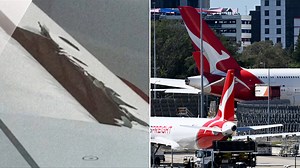 Qantas flight grounded after wing damage
