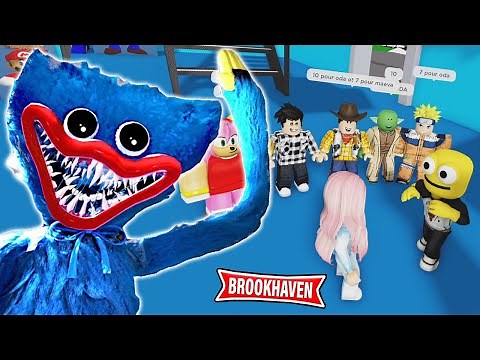 HUGGY WUGGY'S PARTY AT HIS HOUSE! - BROOKHAVEN RP ROBLOX