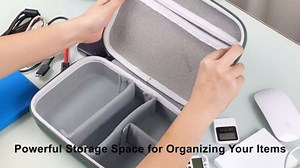 EVA Electronic Accessories Storage Case Large Shockproof Waterproof Storage Bag for Electronics Organizer Portable Cable Storage Bag for Travel or Work (Green, Single Layer)