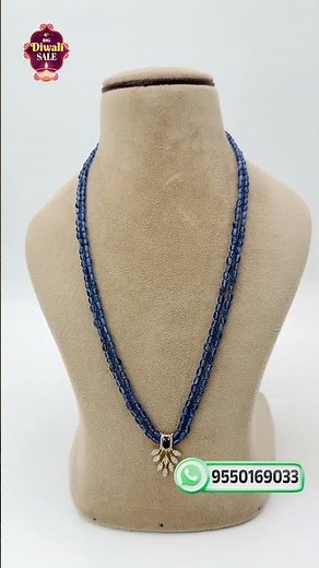 Royal Blue Sapphires Necklace with Custom Blue Locket – Elegant & Trendy Jewellry