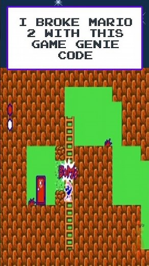 I broke Mario 2 with this Game Genie code 💥 #nintendo #retrogaming