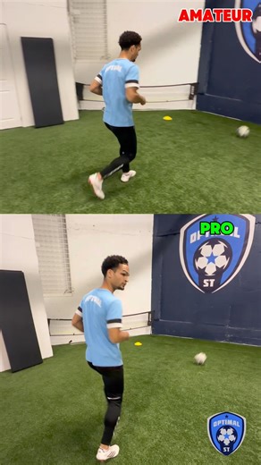 THIS is the difference between amateur and pro ⚽️⬆️ #soccer #football #fyp #shorts #viral