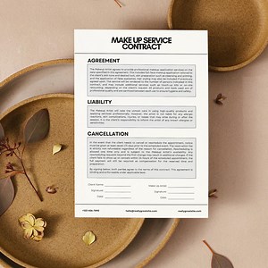 Makeup Artist Contract Template Download Digital Document Service Agreement Legal Form Editable Template Canva Design Beauty Business Client - Etsy