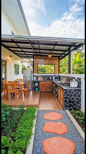 We built an outdoor kitchen and the before and after is crazy #renovation #diy #beforeandafter