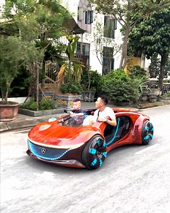 8.9M views · 344K reactions | This dad spent 100 days building his son a wooden Mercedes-Benz Vision AVTR that's actually driveable ND - Woodworking Art | Supercar Blondie | Facebook