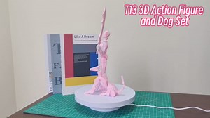 T13 3D Action Figure, 7.8 Inches Titan 13 3D Printed Action Figure with Dog Set & Weapons, Multi-Jointed Movable Collectible Toy, Pink White, Assembly Completed