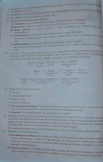 class 10 science chapter 1 (chemical equations and reaction) notes