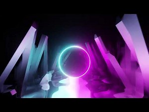Abstract Neon Crystal Background Landscape Pink Blue Moving Loop Wallpaper HD Ocean Animation