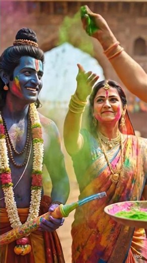 प्रभु श्री राम और धर्म पत्नी सीता जी की होली सुंदर होली. 🚩🚩🚩जय श्री राम 🚩🚩🚩