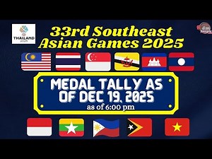 33rd Sea Games Medal Tally as of Dec 19, 2025, 6:00pm | Sea Games 2025 |Southeast Asian Games 2025