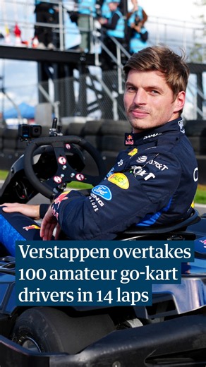 Verstappen overtakes 100 amateur go-kart drivers in 14 laps