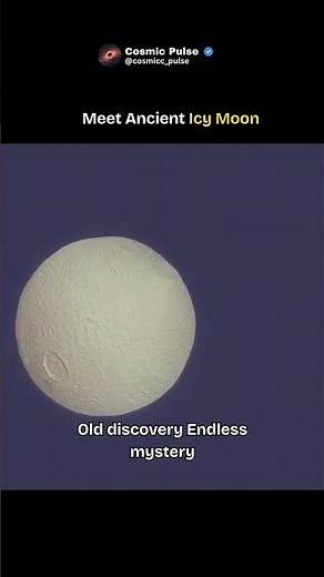 Meet an Ancient Icy Moon Orbiting Saturn #moon #spaceexploration #planet #space #spaceshorts #earth
