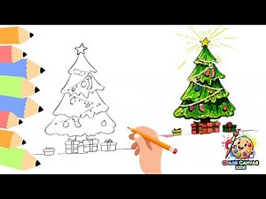 How to draw a Christmas Tree Easy and Color it Step-by-Step