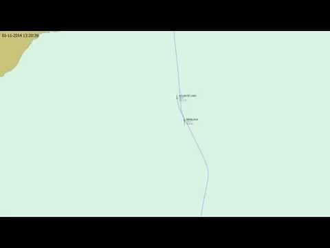 AIS video reconstruction of the collision between reefer Atlantic Lady and tanker ship Kraslava in D