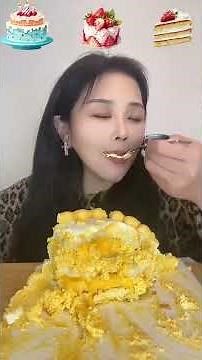 Asmr🍰Eating 🍰Fluffy & Creamy, This Cake Tastes Incredible！#ASMR