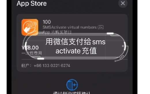 用微信支付给sms activate充值