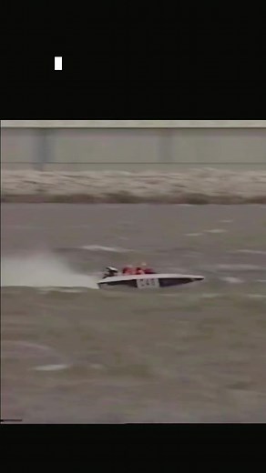 Offshore Circuit Racing (OCR) from Britain. Powerboat launches off the first wave, boat stuffs through the second, amazingly they emerge from the accident unscathed. | Mike Hill