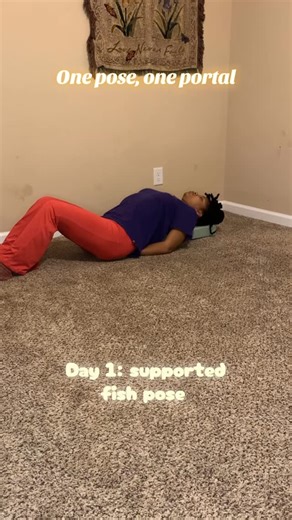 Healing Jam on Instagram: "One Pose, One portal. Day 1: supported fish pose. #OnePoseOneportal #yoga #stretchtherapy"