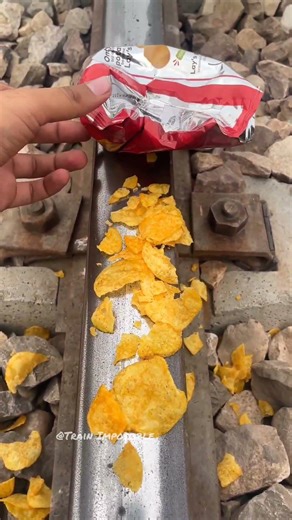 TRAIN vs चिप्स | Controlled Industrial Impact Demo #shorts