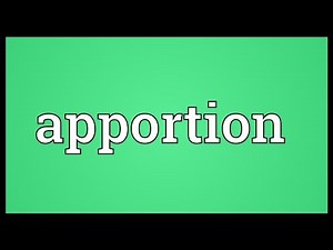 Apportion Meaning
