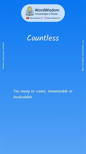 What does "Countless" mean? | English vocabulary shorts | #countless #wordwisdom
