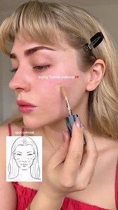 ad trying Turkish makeup 🇹🇷♥️ one of my favourite looks i’ve done! products i used: @lancomeofficial teint idole ultra wear all over concealer @lorealparis anti-uv fluid moisturiser mixed with @pradabeauty prada reveal foundation @lorealparis infaillible foundation stick in truffle to contour @yslbeauty make me blush liquid blush in 66 @armanibeauty a-highlight in shade 11 @yslbeauty couture mini clutch eye palette 100 @valentino.beauty colorgraph pencil in rock stud noir @lorealparis infailli