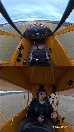 Stick and rudder view of slipping a 1939 Piper Cub to a landing.