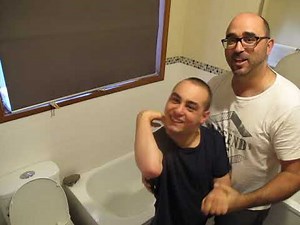 Helping me to get into and out of the bath.