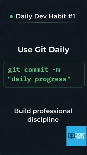 Daily Dev Habit #1 Use Git Daily 🚀 #shorts #shortvideo #youtubeshorts #ytshorts #coding #coder