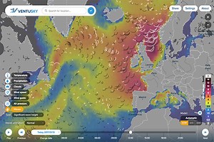Online weather map Ventusky adds wave propagation simulation