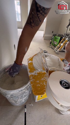 Taping With The Banjo🪕 Small Job 👍✅ #drywall #taper #fyp #mudding #reels | Urumex_Drywall