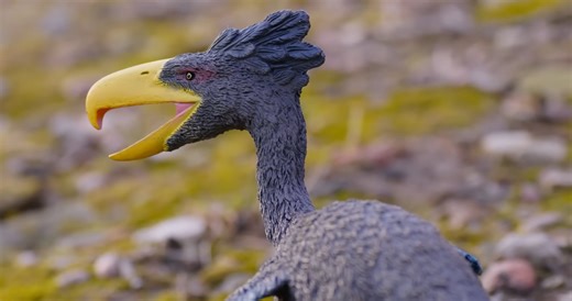 Watch what happens when a terror bird uses its hooked mouth like an axe