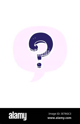 splitting effect animation of cartoon question mark with speech bubble in retro style Stock Video Footage - Alamy