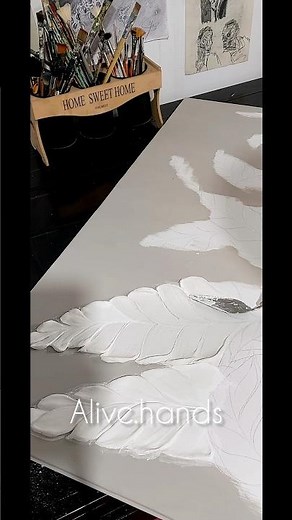 Creating a Stunning Textured Leaf Painting | 3D Relief Art with Texture Paste