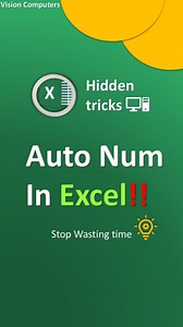 Auto serial number trick 🔥🔥 Excel tricks and tips ✅ Excel, excel tips, excel tricks, excel hacks, excel tutorials, ms excel, ms excel tips, ms excel tricks, excel shortcuts, excel hacks, excel data, excel new trick, functions . #excel #exceltips #exceltricks #excelformula #msexcel #exceltutorials #spreadsheets #excelhacks #excelforbeginners #exceltipsandtricks #msexceltutorials #msexcelformulas #ExcelForBeginners #AdvanceExcel #advanceexcel | Vision Computers