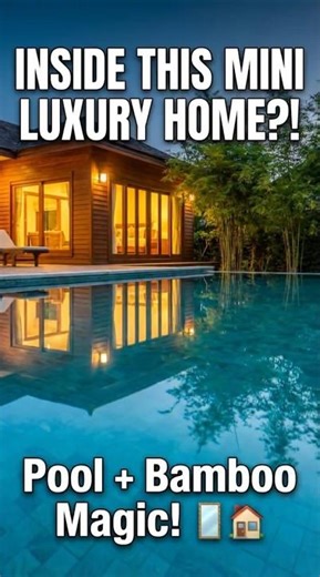 Mini Luxury House Tour – Bamboo + Pool + Warm Interior Viral Wooden Mini House 2026 Magic! 🚀🌿