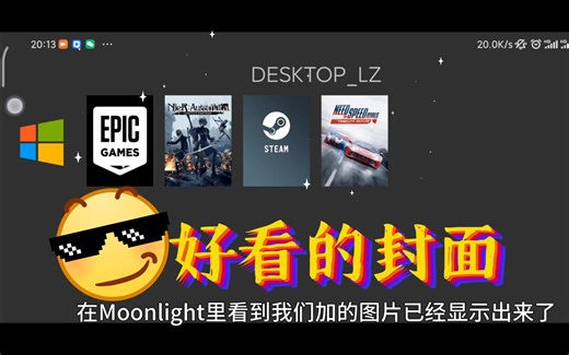 【方法】sunshine+moonlight添加steam库游戏和封面