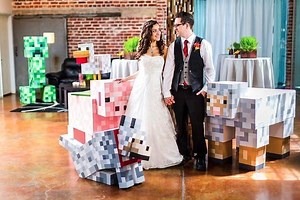 Minecraft-themed wedding