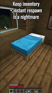 Keep inventory + instant respawn is a nightmare #minecraft #games #minecraftshorts