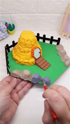 DIY | Miniatura com Materiais Recicláveis | 🥰 Mini maquete FOFA feita com Papelão #diy #craft