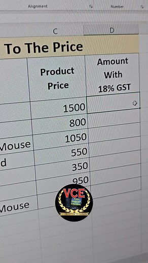 4K reactions · 313 shares | Calculate amount with GST in Excel... #excel #exceltraining #exceltutorial #exceltips #exceltricks #pctips #pctipsandtricks #tech #techindia #technology #education #teaching #explore #vanyaclasses #reels #reelsinstagram #reelsfb | Vanya Classes | Facebook