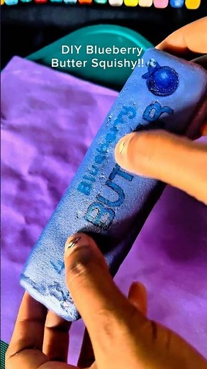 DIY Blueberry Butter Squishy!! 🫐✨| Clay Squishy Tutorial #diy #squishy #craft #goviral