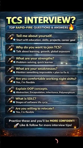 TCS Interview? Here are the top rapid-fire questions and answers! 🔥