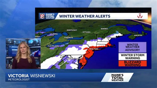 Tracking nor'easter impacts across Maine on Monday 2/23