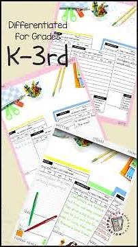 Differentiated Writing Prompts with Sentence Starters for Grades K-3rd #shorts