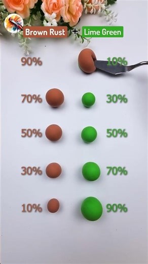 Brown Rust Vs Lime Green Satisfying color mixing acrylic color Ep 614 #colorixing #colors #shorts